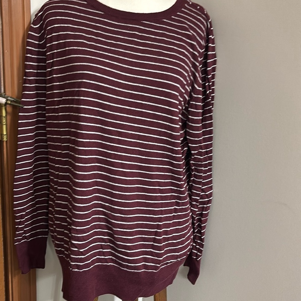 Worthington burgundy striped sweater